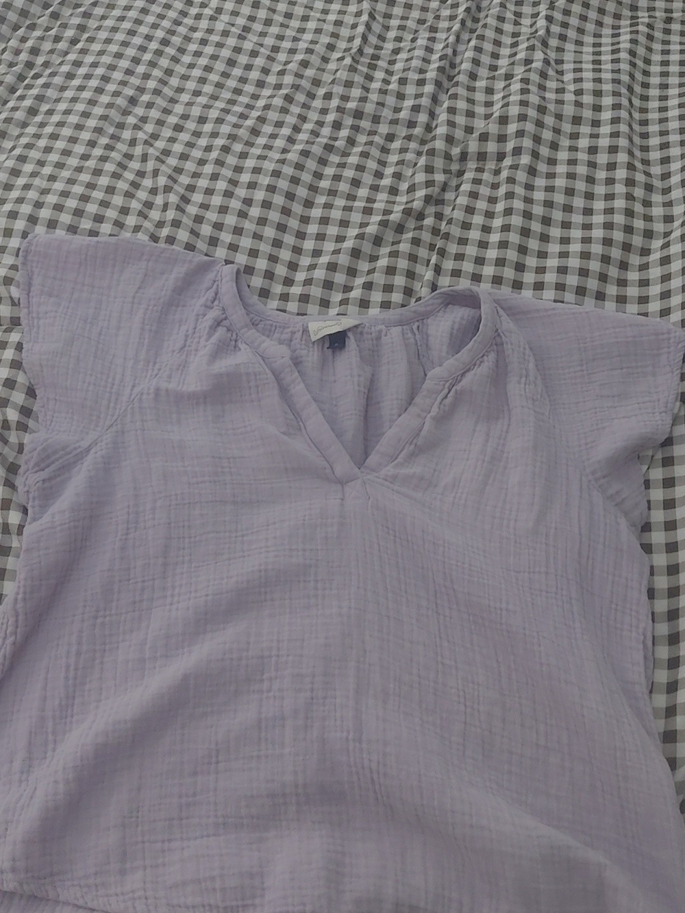 Universal Thread Lavender V-Neck Cotton Gauze Tunic Top